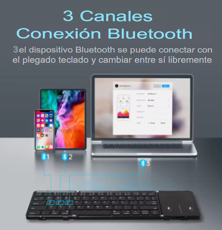 Teclado Inalámbrico para tablet, celulares y laptops